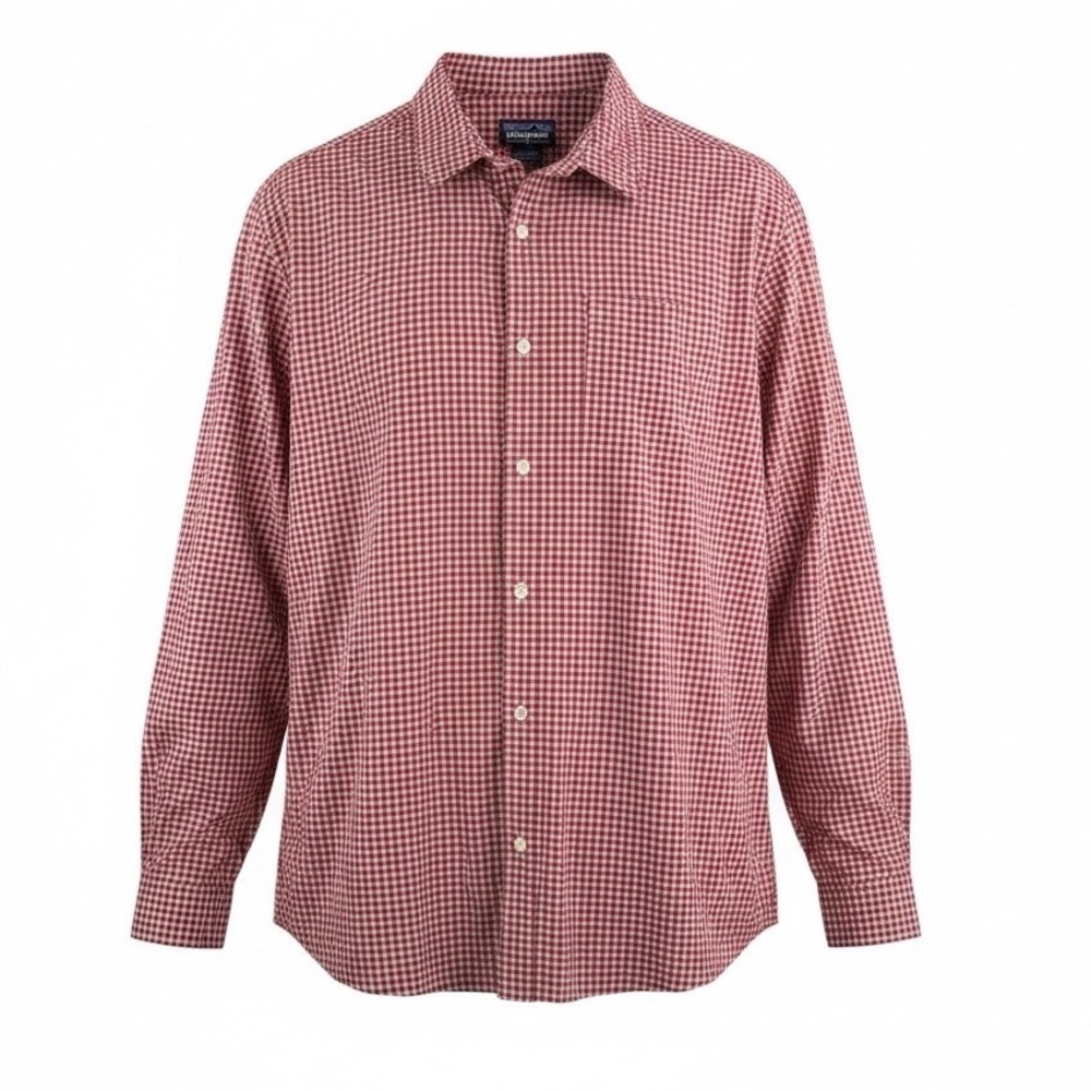 Patagonia Organic cotton gingham red mens button‎ shirt preppy 90s sz XXL